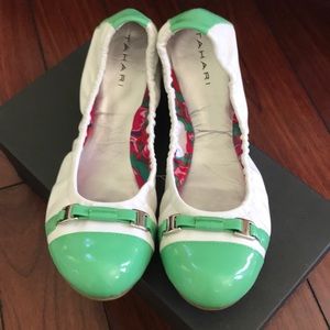 Green and white flats